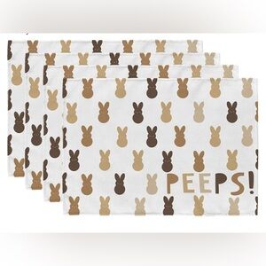 Beige Bunny Easter Placemats 12x18 Inch Set of 4 Peep NWOT 3 for $20